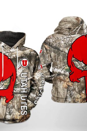 Utah Utes NCAA Camo Veteran Hunting Hoodie Genxprint