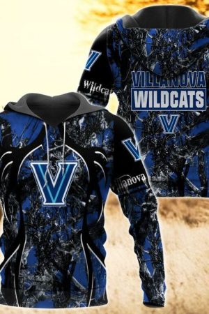 Villanova Wildcats Camo Hunting 3D printed Sweatshirt Hoodie Zipped Hoodie Genxprint