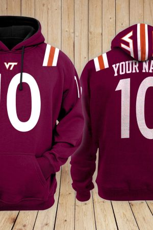 Virginia Tech Hokies football NCAA Custom 3D Hoodie PT Genxprint
