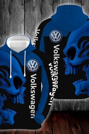 Volkswagen Skull Black Blue Hoodie Genxprint