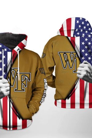 Wake Forest Demon Deacons NCAA US Flag Hoodie Genxprint