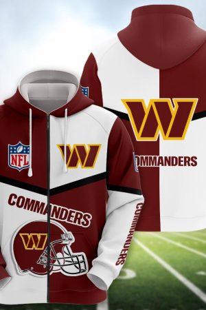 Washington Commanders Football Personalized 3D printed Sweatshirt Hoodie Zipped Hoodie Genxprint