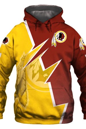 Washington Commanders Lightning V1 NFL Football Team Hoodie Genxprint