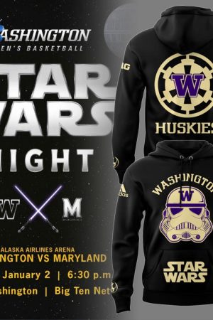 Washington Huskies Basketball Star Wars Night 2025 Hoodie Genxprint