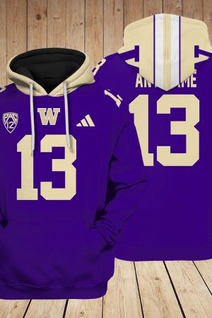 Washington Huskies NCAA Custom 3D Hoodie PT Genxprint