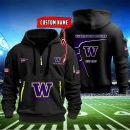 Washington Huskies Quarter Zip Hoodie Style Genxprint