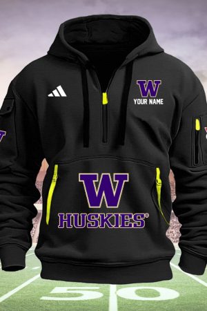 Washington Huskies Quarter Zip Hoodie Style Genxprint