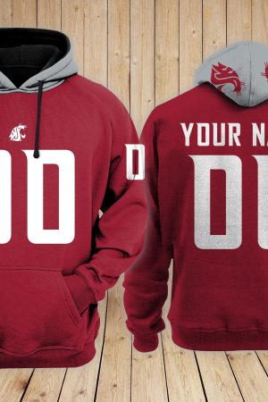 Washington State Cougars Football Custom 3D printed Sweatshirt Hoodie Zipped Hoodie Genxprint