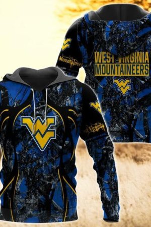 West Virginia Mountaineers Camo Hunting 3D printed Sweatshirt Hoodie Zipped Hoodie Genxprint