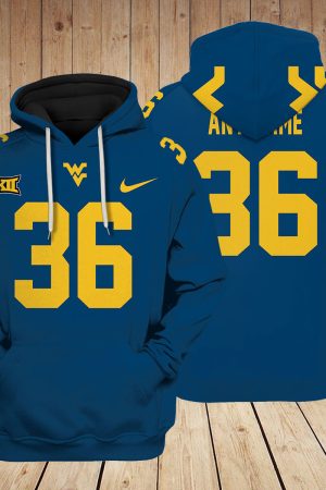 West Virginia Mountaineers NCAA Custom 3D Hoodie PT Genxprint