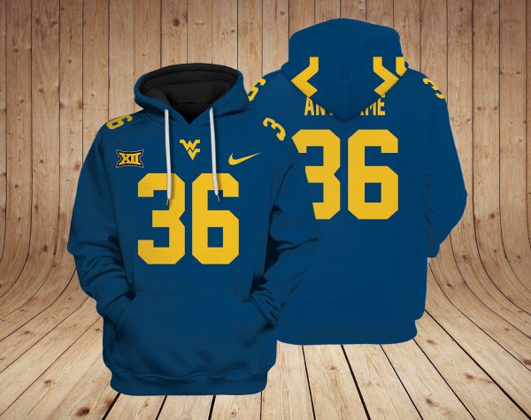 West Virginia Mountaineers NCAA Custom 3D Hoodie PT Genxprint