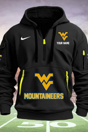 West Virginia Mountaineers Quarter Zip Hoodie Style Genxprint