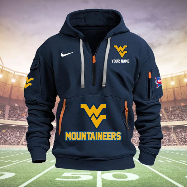 West Virginia Mountaineers Quarter Zip Hoodie Style Genxprint - Image 3