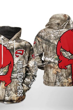 Western Kentucky Hilltoppers NCAA Camo Veteran Hunting Hoodie Genxprint