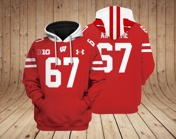 Wisconsin Badgers NCAA Custom 3D Hoodie PT Genxprint
