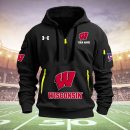 Wisconsin Badgers Quarter Zip Hoodie Style Genxprint