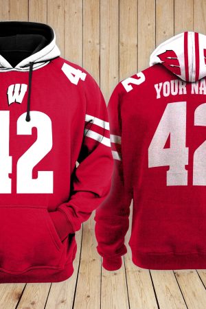 Wisconsin Badgers University Football Custom 3D printed Sweatshirt Hoodie Zipped Hoodie Genxprint
