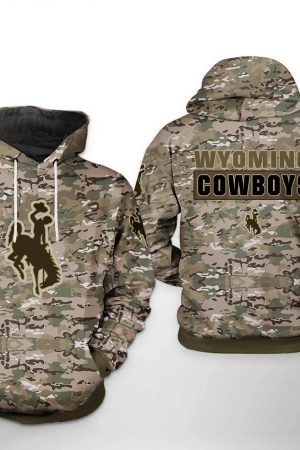 Wyoming Cowboys NCAA Camo Hoodie Zip Hoodie Genxprint