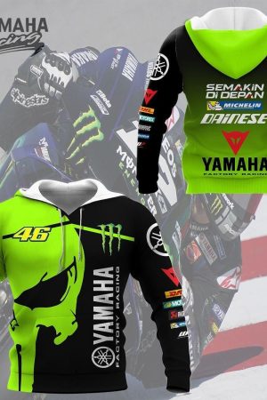 Yamaha Factory Racing Skull Valentino Rossi Vr46all Over Print Hoodie Zip Hoodie Genxprint