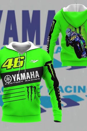 Yamaha Factory Racing Team Skull Vr46 All Over Print Hoodie Zip Hoodie Genxprint