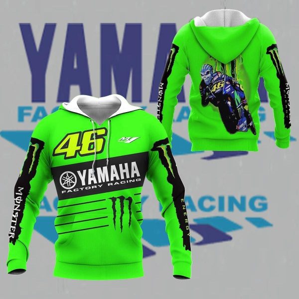 Yamaha Factory Racing Team Skull Vr46 All Over Print Hoodie Zip Hoodie Genxprint
