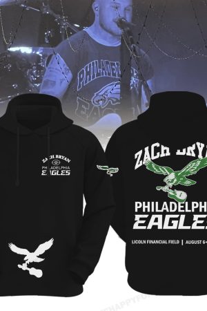 Zach Bryan Philadelphia Eagles NFL Football Team Black Hoodie Genxprint
