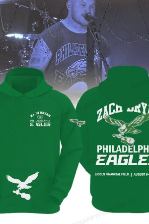 Zach Bryan Philadelphia Eagles NFL Football Team Green Hoodie Genxprint