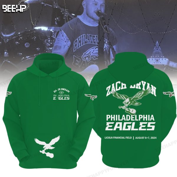 Zach Bryan Philadelphia Eagles NFL Football Team Green Hoodie Genxprint