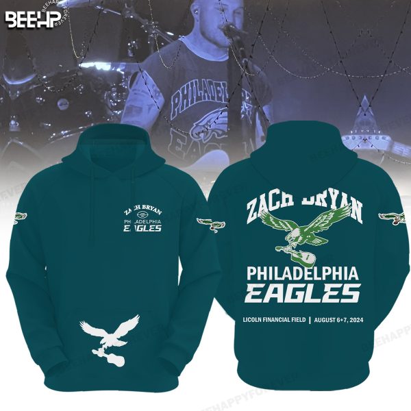 Zach Bryan Philadelphia Eagles NFL Football Team Midnight Green Hoodie Genxprint